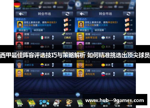西甲最佳阵容评选技巧与策略解析 如何精准挑选出顶尖球员 西甲最佳阵容评选技巧与策略解析 如何精准挑选出顶尖球员